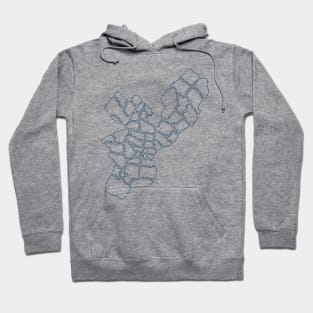 Philadelphia Zipcode Map (blue) Hoodie